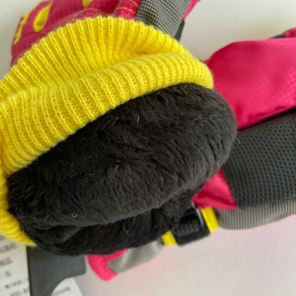 Youth-sized NANDN Cold Weather Gloves Hot Pink/Yellow Size Small NWT - Picture 2 of 7